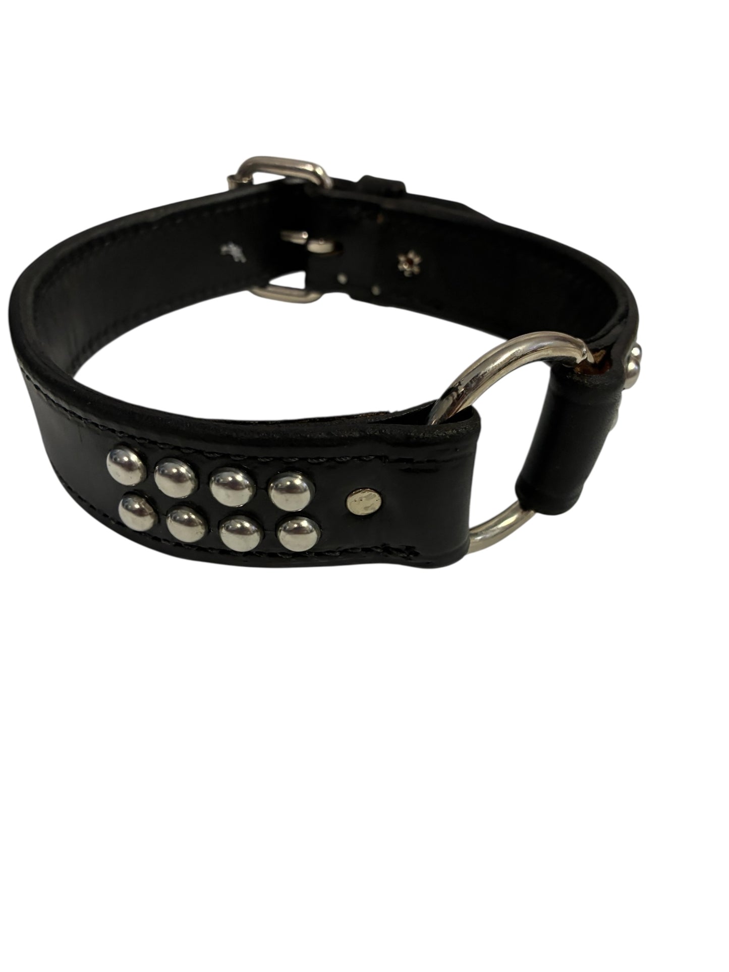 1 1/2" Leather Center Ring with brass spots DIF 20" Collar