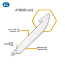 Load image into Gallery viewer, Outdoor Edge 3.5" Drop Point Replacement Blade Pack (24Pcs) - Clam