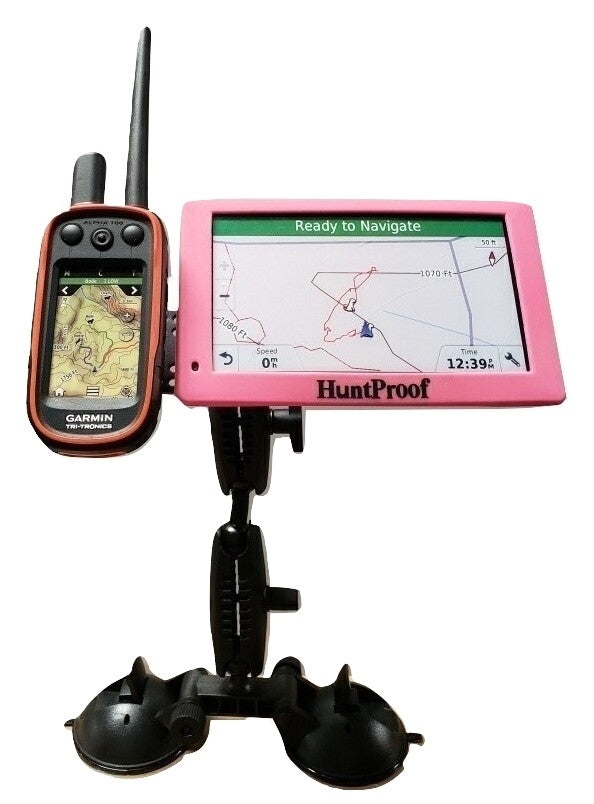 Double Suction Windshield Garmin Drivetrack 70 71 Alpha or Astro Mou Cajun Lights