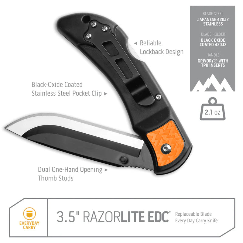 Outdoor Edge Razor-Lite EDC Folding Razor Knife