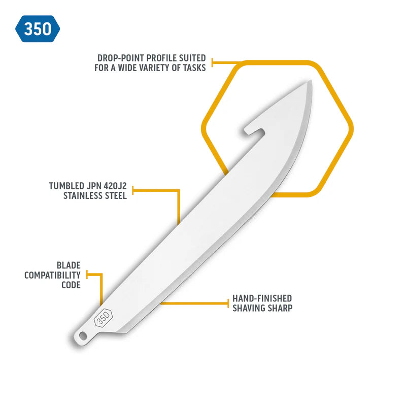 Outdoor Edge 3.5" Drop-Point Blade Pack (6 Blades)
