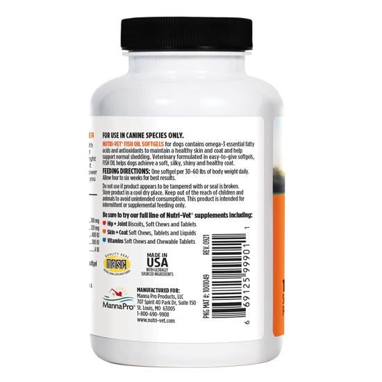 Nutri-Vet Fish Oil Soft gel 100 ct