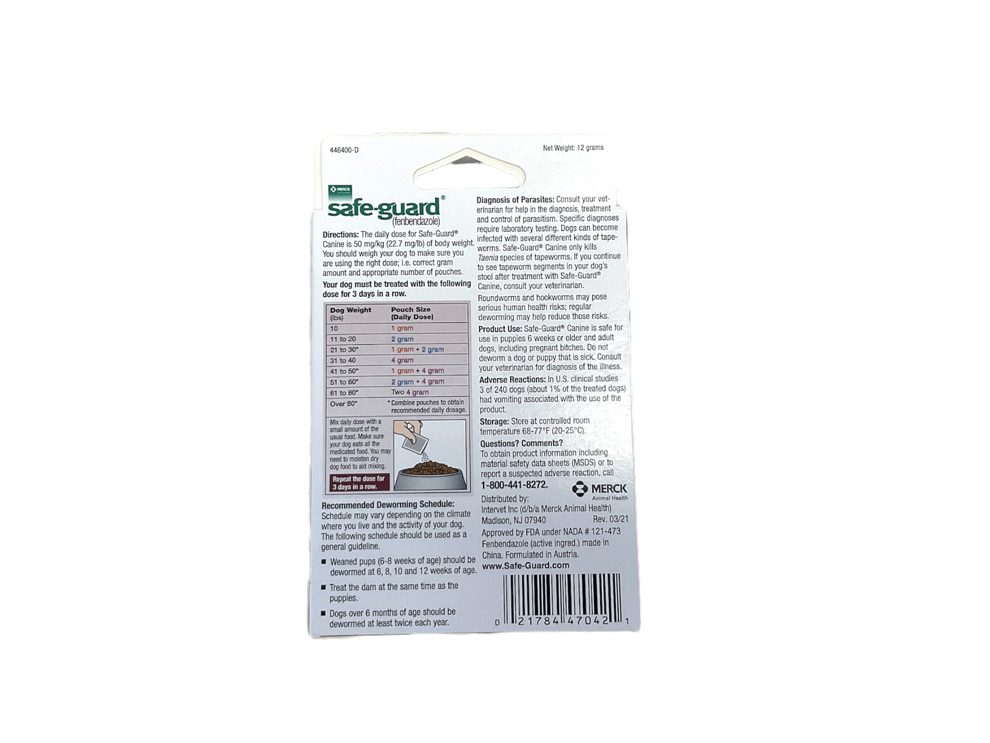 SafeGuard Canine Dewormer